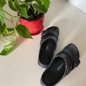 Black Rubber Birkenstock Arizona Sandals